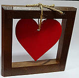Серце в рамці з дерева, фото 2