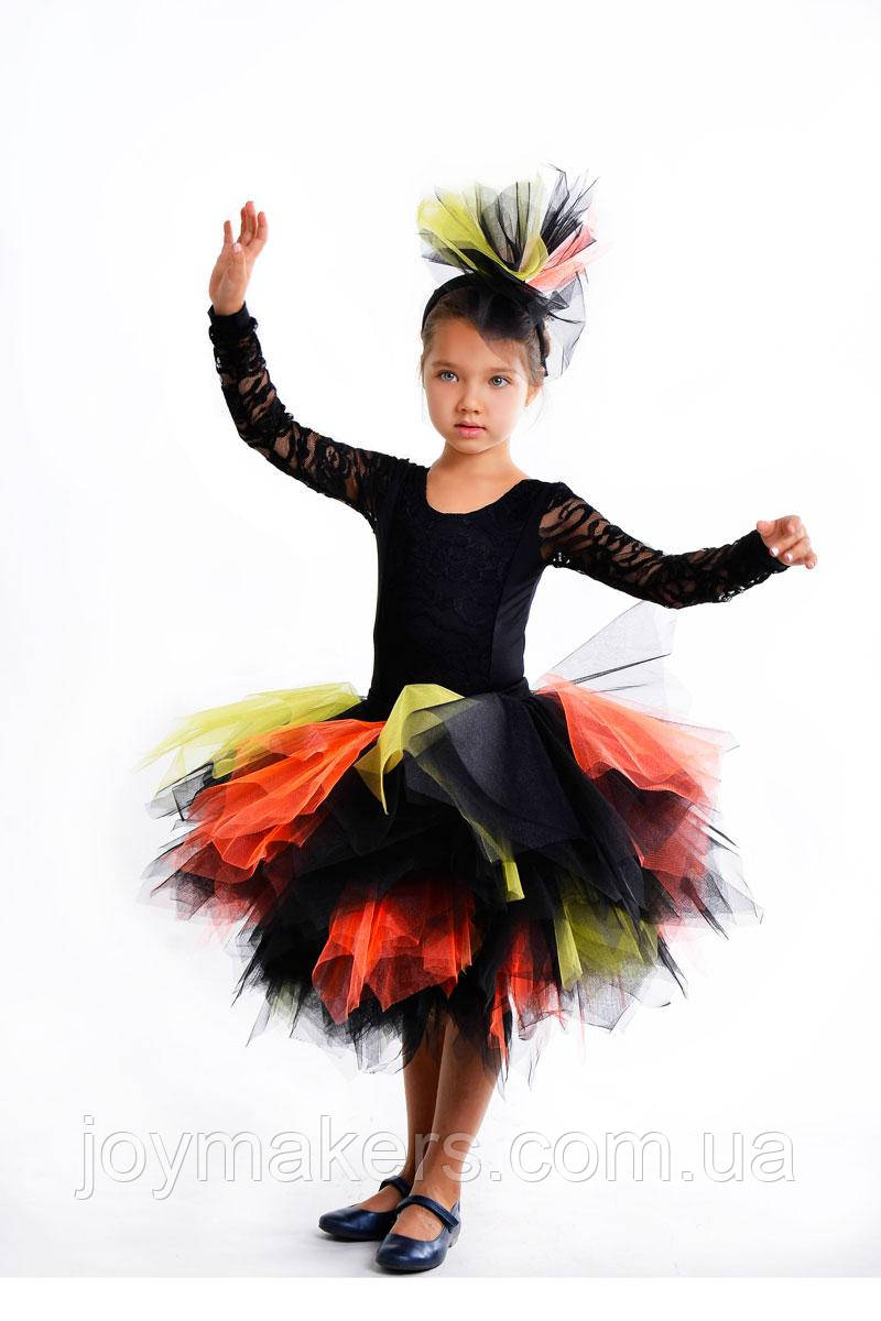 Дитячий карнавальний костюм для дівчинки Міс Хелловін на зріст 110-116, 122-128, 134-140 см, фото 1