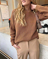 Женский тёплый свитер вязанный МОККО S-L (42-46) шерстяная кофта OVERSIZE