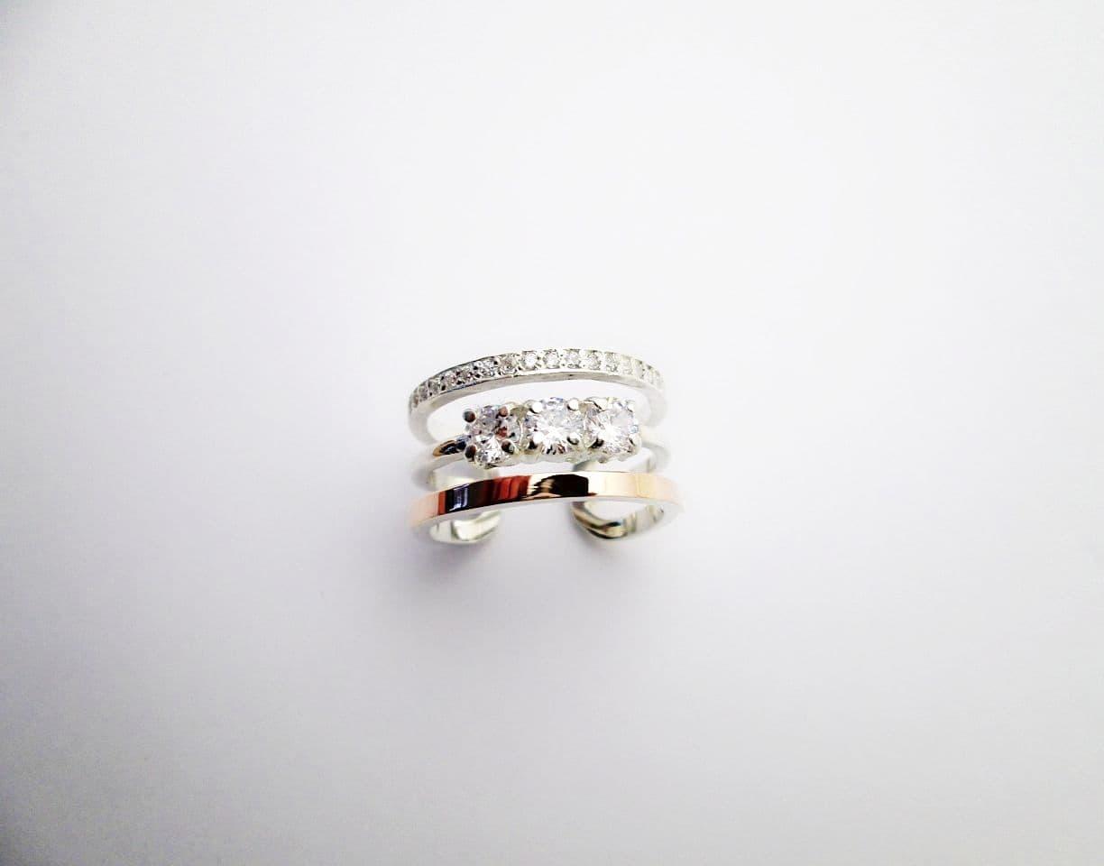 Срібна каблучка з золотою пластиною "Едель" DARIY 121