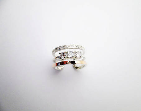 Срібна каблучка з золотою пластиною "Едель" DARIY 121, фото 1