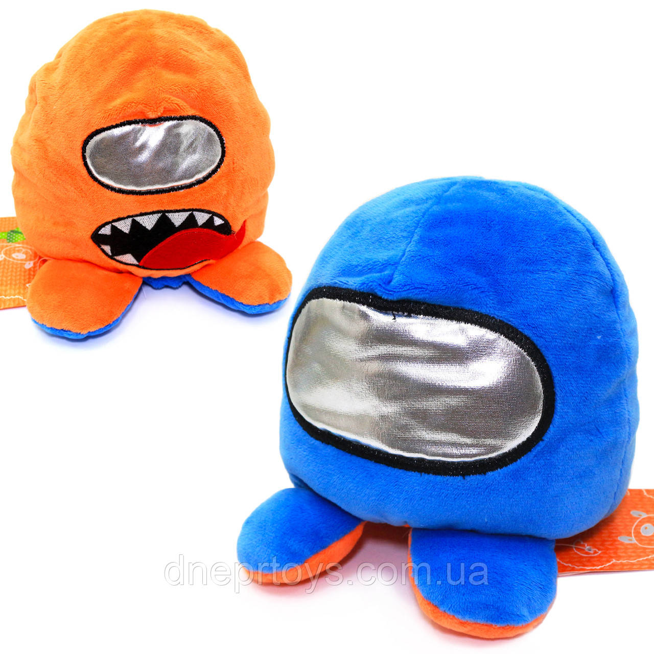 М'яка іграшка вивернушка Амонг Ас «Копиця» Космонавт Among Us помаранчевий синій 14*14*14 см (00006-06), фото 1