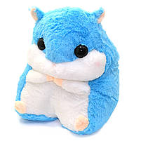 М'яка іграшка-подушка Хом'як з пледом 3 в 1 блакитний 35*25*20 см (M11186), фото 3