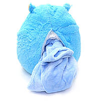 М'яка іграшка-подушка Хом'як з пледом 3 в 1 блакитний 35*25*20 см (M11186), фото 5