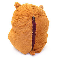 М'яка іграшка-подушка Хом'як з пледом 3 в 1 коричневий 35*25*20 см (M11186), фото 4