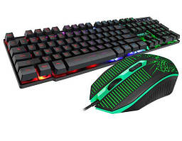 Провідна ігрова клавіатура і мишка iMICE KM-680 з підсвічуванням 1600 DPI, Black