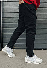 Утепленные мужские джинсы сезон зима Staff black2 slim fleece чёрный PKY0342 33, фото 3