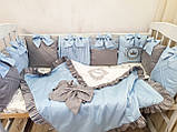 Бортики в ліжечко "блакитні корони", фото 10