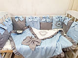 Бортики в ліжечко "блакитні корони", фото 8