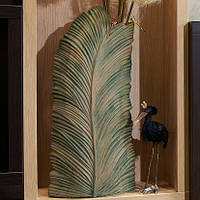 Ваза напольная керамическая Shishi "Листья", цвета хаки; d 26 см, h 60 см