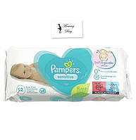 Детские влажные салфетки Pampers Sensitive 52 шт с первых дней