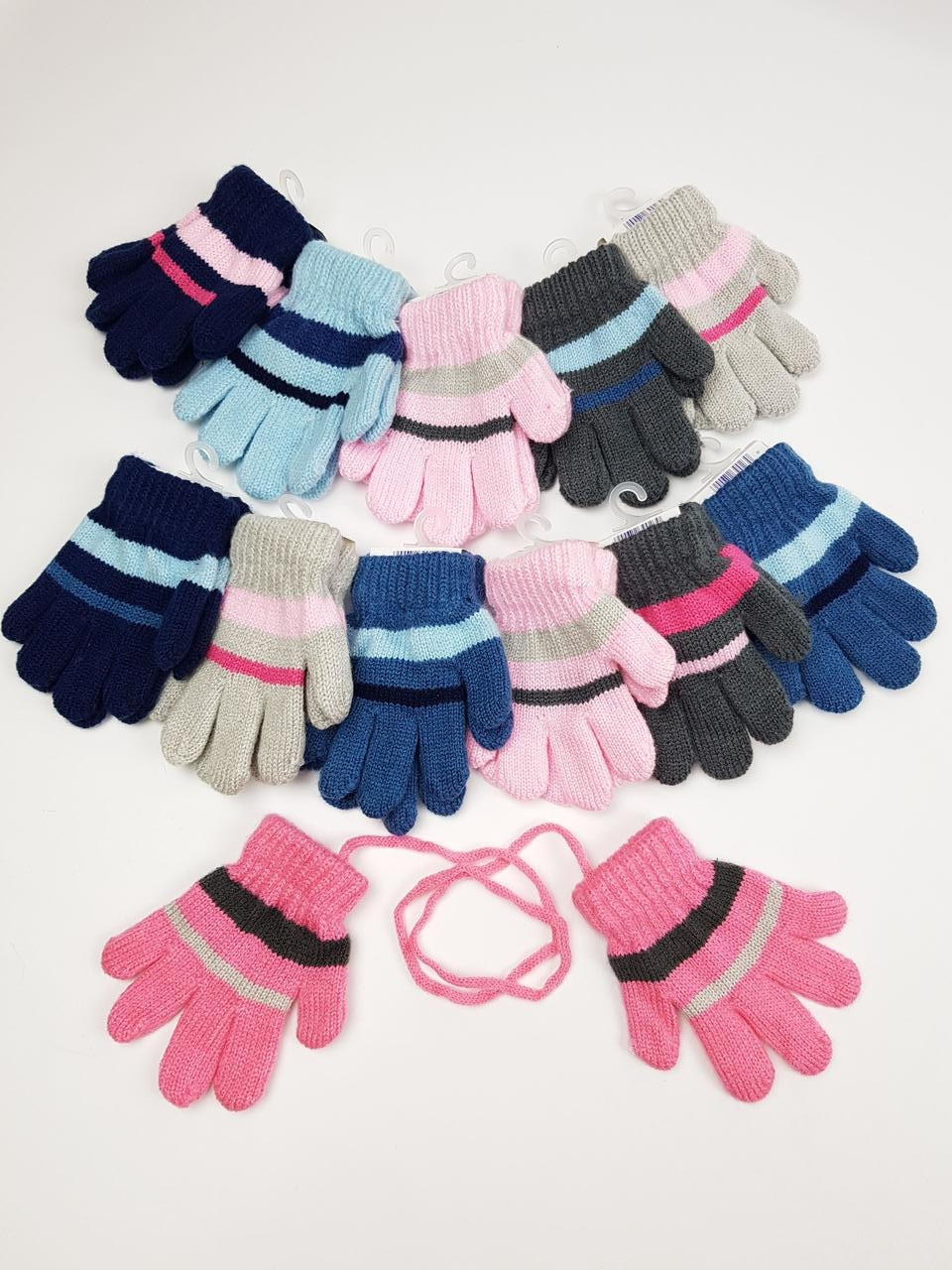 Дитячі польські рукавички для дівчат р.11см (6-12 міс) (12шт. набір)
