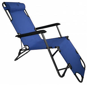 Шезлонг лежак Bonro 178 см темно-синій (70000007)