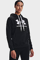 Женское черное худи Rival Fleece Logo Hoodie Under Armour 1356318-001