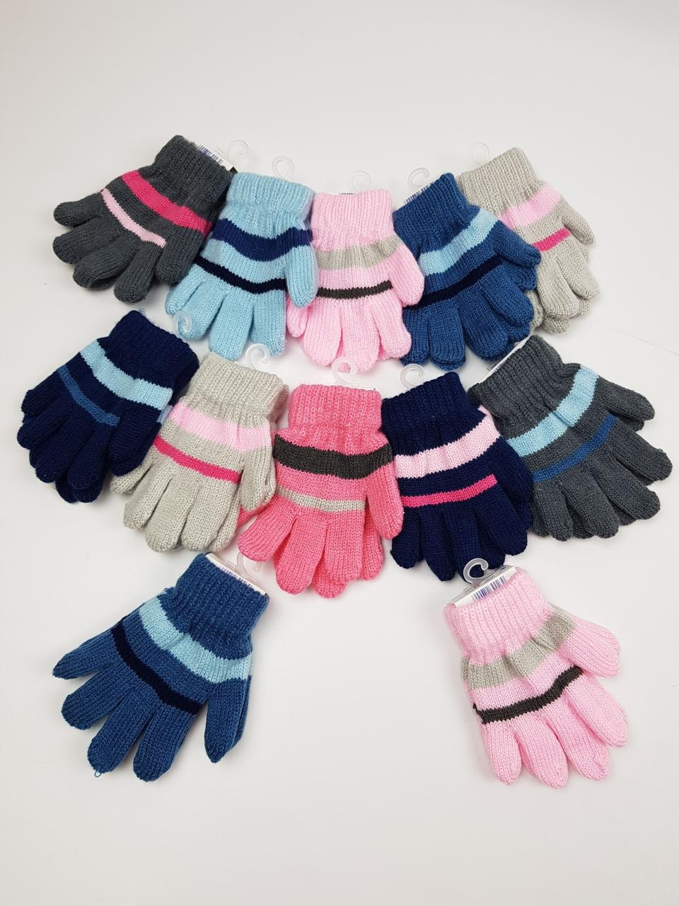 Дитячі польські рукавички для дівчат р.13см (1-2 р) (12шт. набір)