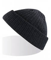 Укороченная шапка с отворотом темно синяя 5380-32
