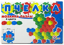 Мозаїка пазли Бджілка Технок 2995 велика (60 мм), 60 деталей, 4 кольори
