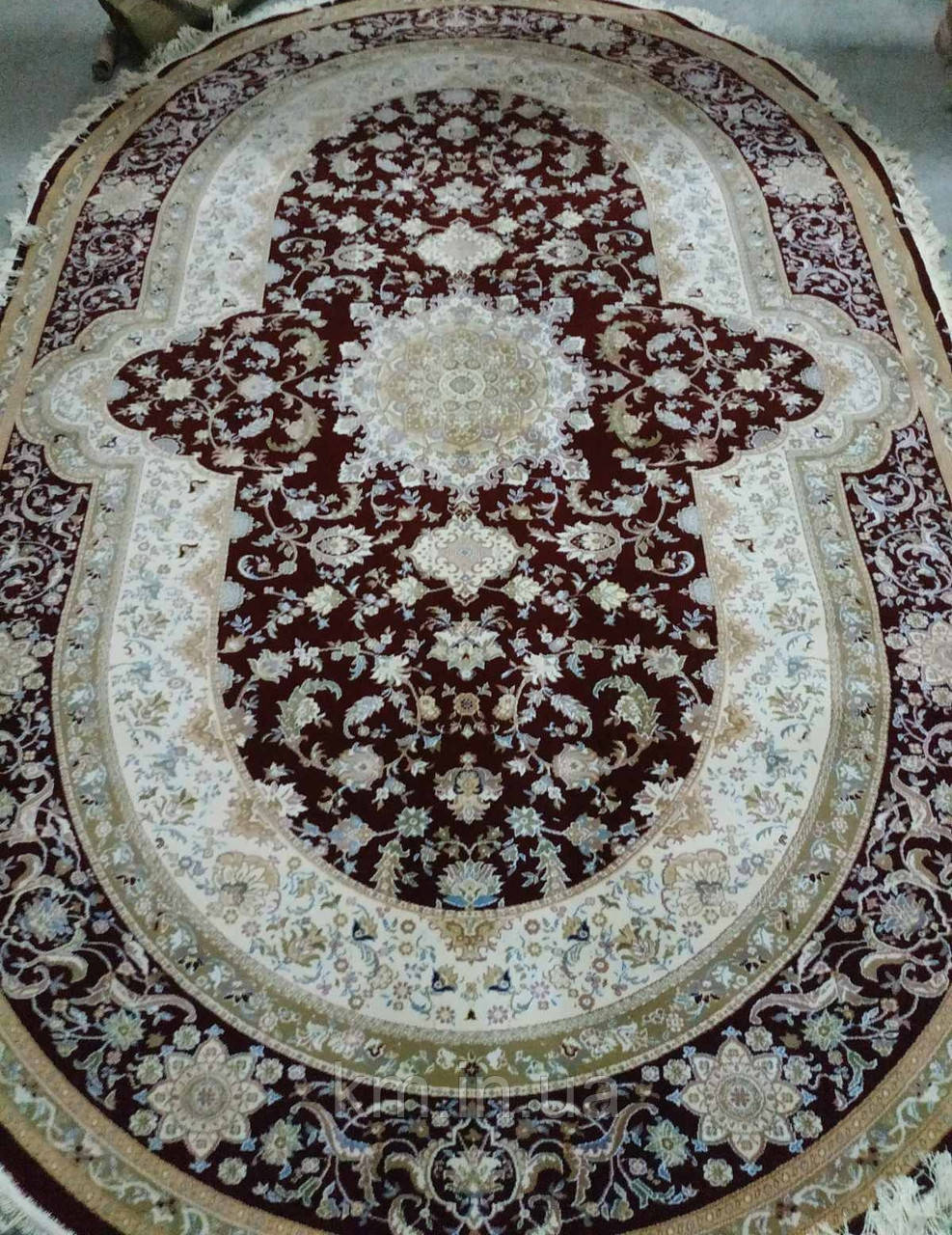 Класичний килим MASHAD 398 бордовий