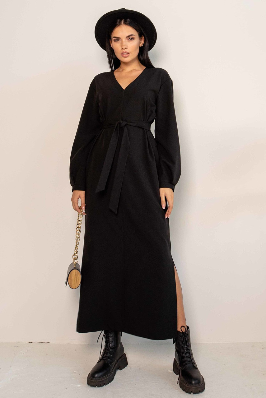 Стильное платье Касси макси длины 42-56 размер разные цвета Черный, 54 - фото 2 - id-p1482111691
