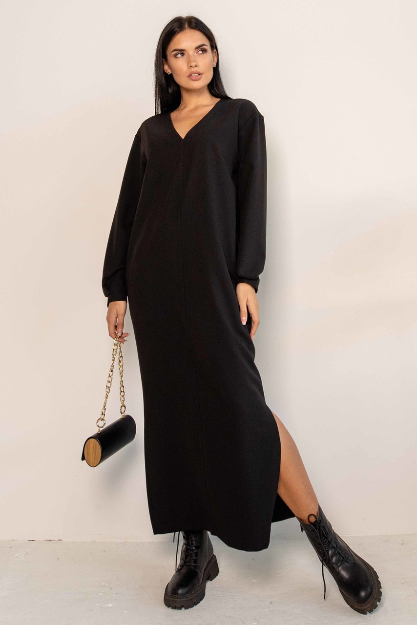 Стильное платье Касси макси длины 42-56 размер разные цвета Черный, 54 - фото 9 - id-p1482111691