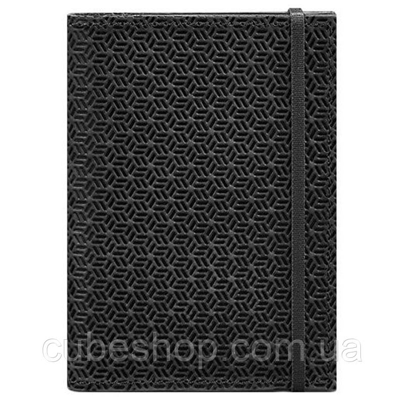 Обкладинка для паспорта зі шкіри 2.0 "Графіт" карбон