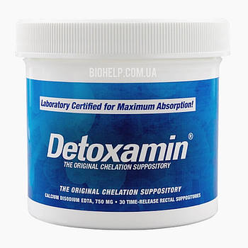 Detoxamin EDTA glutathione support 750 MG / Детоксамин свічки ЕДТА з глутатіоном 30 шт./USA