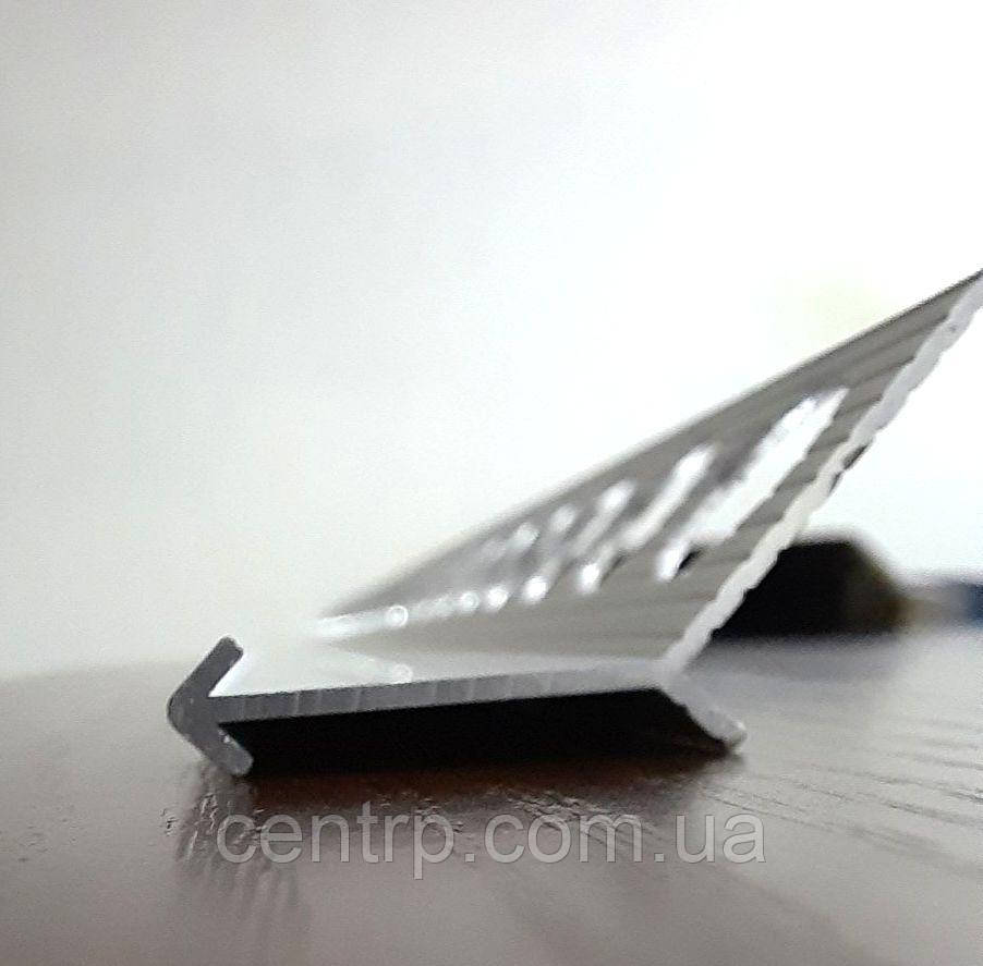 Профиль для плитки мерседес (Y профиль) алюминиевый ПМ-12 серебро L-2.7 м - фото 3 - id-p1482125690
