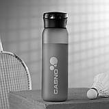 Пляшка для води CASNO 600 мл KXN-1196 Сіра з соломинкою, фото 9