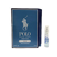 Элитные мужские духи Ralph Lauren Polo Deep Blue parfum 1,2 мл оригинальный пробник, древесный фужерный