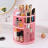 Органайзер для косметики 360° Rotation Cosmetic Organizer, Розовый / Вращающийся мини-стеллаж для косметики