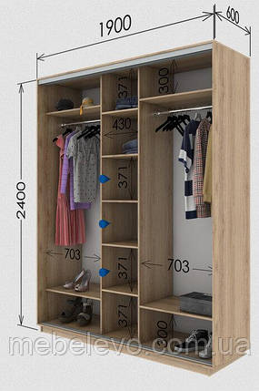 Шафа-купе 3Д Стандарт 190х60 h-240, ТМ Гарант, фото 1