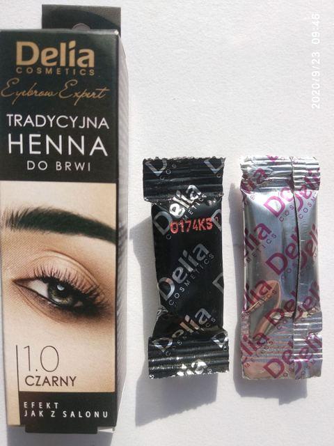 Фарба для брів на основі хни Delia Cosmetics Henna 2 г Чорна, фото 1