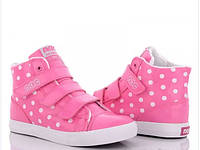 Стильные детские кеды ботинки в горошек, осень, 32-37
