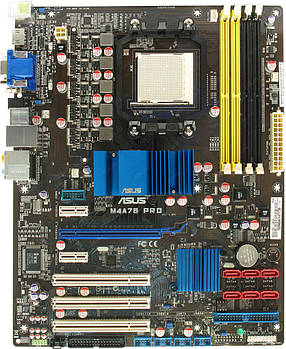 Материнська плата ASUS M4A78 PRO(Socket AM3, AM2+, DDR2, AMD 780G) (б/у) +планка, фото 4