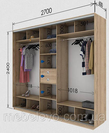 Шафа-купе 3Д Стандарт 270х60 h-240, ТМ Гарант, фото 1