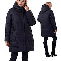 Стильный качественный пуховик женский женская черная зимняя куртка батал пуховик больших размеров