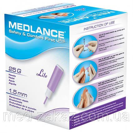 Ланцет MEDLANCE PLUS Lite Violet 200шт.