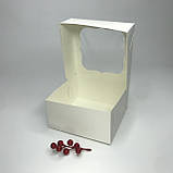 Коробка для бенто-торта, 170*170*90 мм, з вікном, біла, фото 2