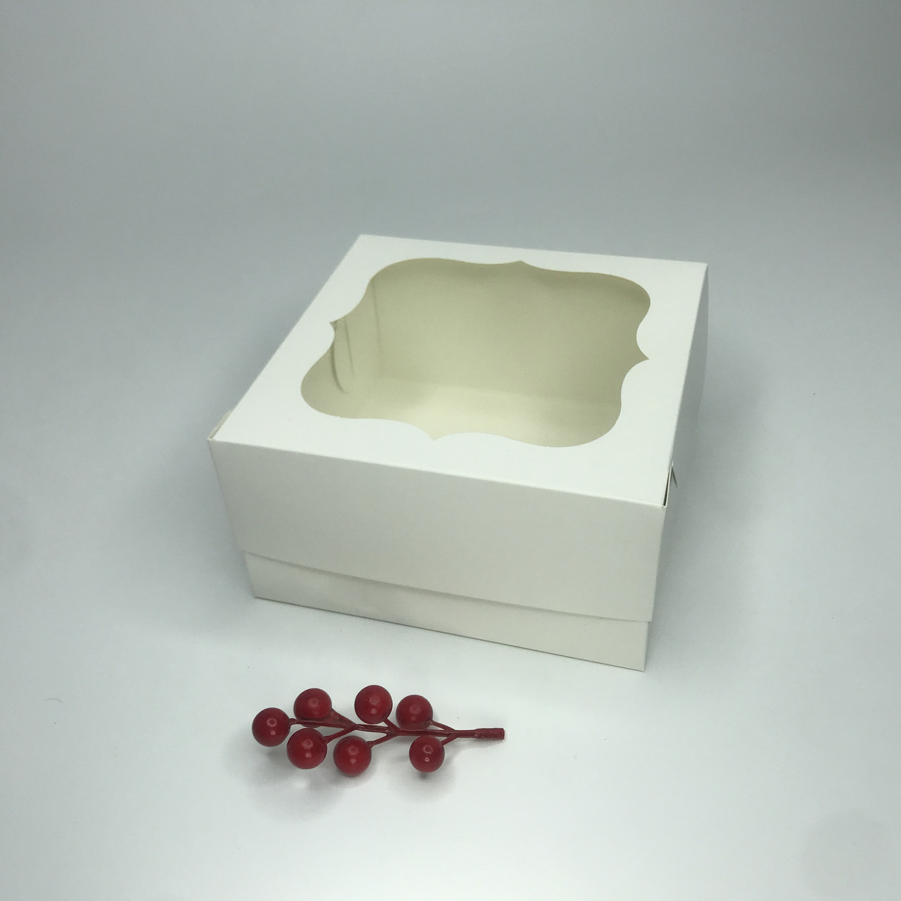 ▶ УЦІНКА! Коробка для бенто-торта, 170*170*90 мм, з вікном, біла, фото 1