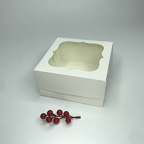 ▶ УЦІНКА! Коробка для бенто-торта, 170*170*90 мм, з вікном, біла