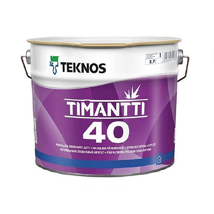 Фарба для кухонь і ванних кімнат Teknos Timantti 40 2.7л, фото 1