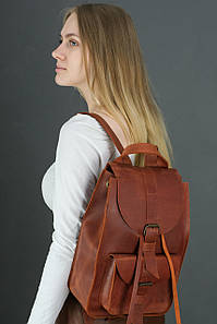 Жіночий рюкзак Флоренція з натуральної шкіри колір Коньяк