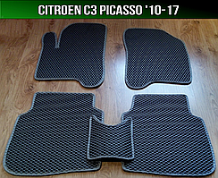 ЄВА килимки на Citroen C3 Picasso '10-17. EVA килими Сітроен Ц3 С3 Пікассо