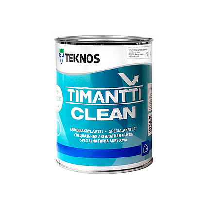 Напівглянсова акрилова фарба Teknos Timantti Clean 9л, фото 1