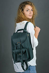 Жіночий рюкзак Флоренція з натуральної шкіри колір Зелений