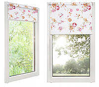 Жалюзи на окна тканевые с рисунком "Болгарская Роза", разноцветные