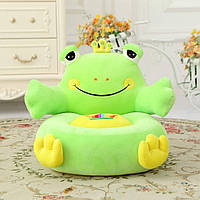 Детское плюшевое мягкое кресло-игрушка "Лягушка" С 31198 Зеленый
