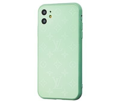Чохол скляний Glass Case Louis Vuitton Луї Вітон для iPhone 12 (01) Turquoise м'ятний