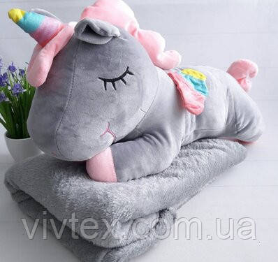 Плед іграшка єдиноріг і подушка 3в1, фото 1