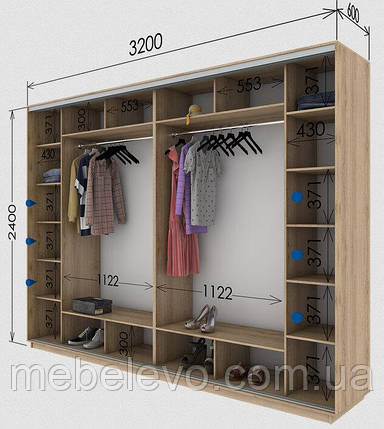 Шафа-купе 4Д Стандарт 320х60 h-240, ТМ Гарант, фото 1